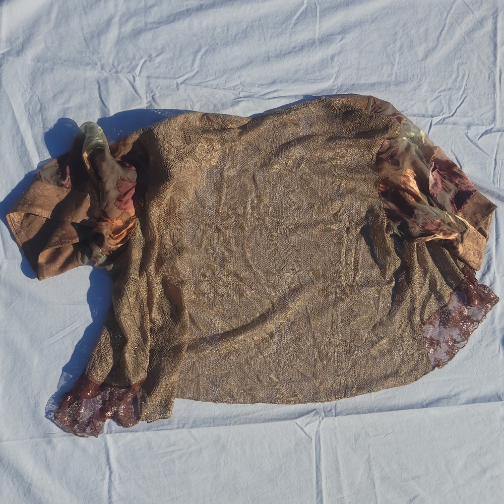 Vintage Floral Lace & Silk Cottagecore Spencer Alexis Cardigan Jacket XL - Picture 8 of 17